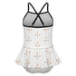 Girls' Geometric Print Ruffle Skirted One-Piece Swimsuit