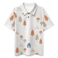 Kids' Woodland Print Button-Down Polo Shirt