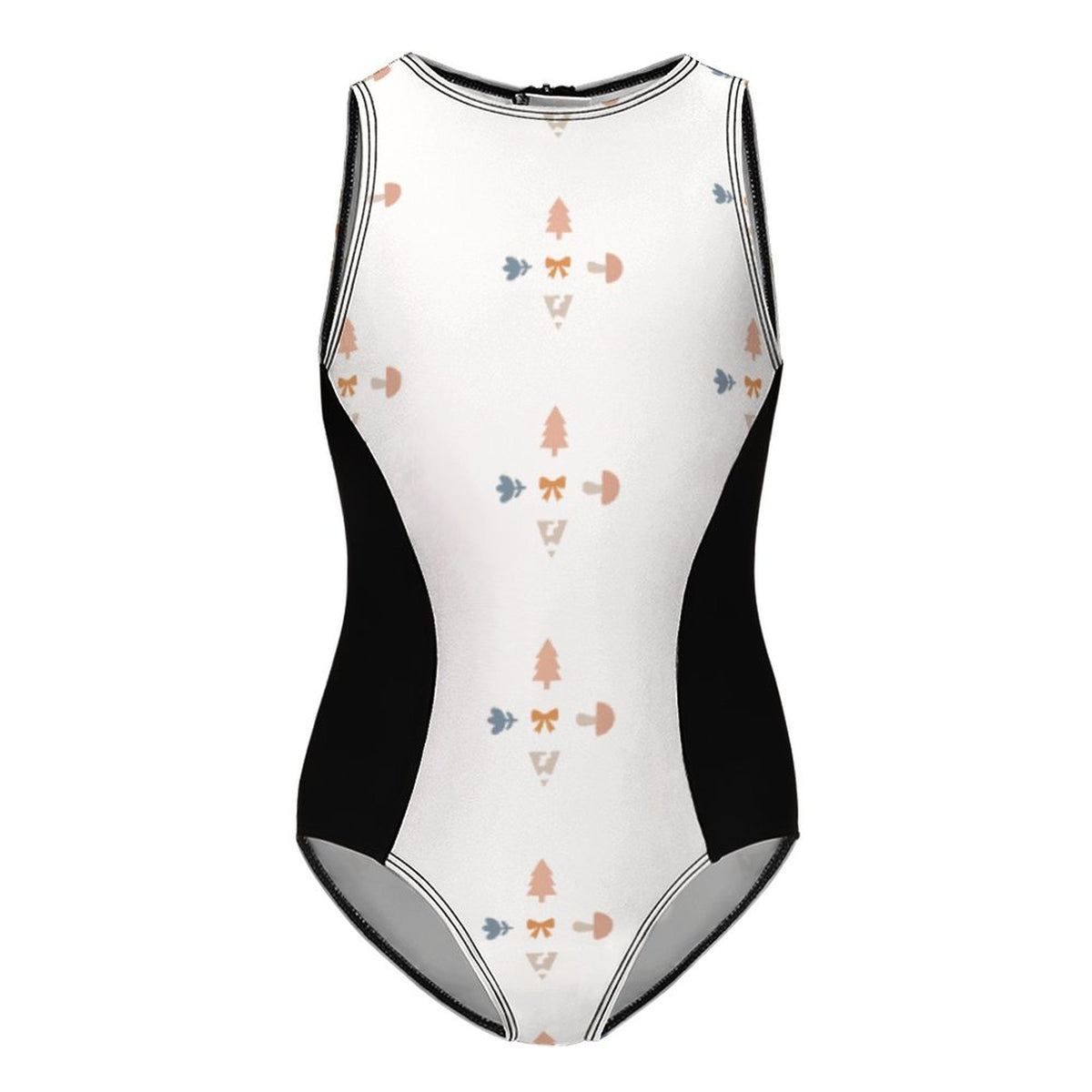 Girls' Geometric Print Athletic One-Piece Swimsuit