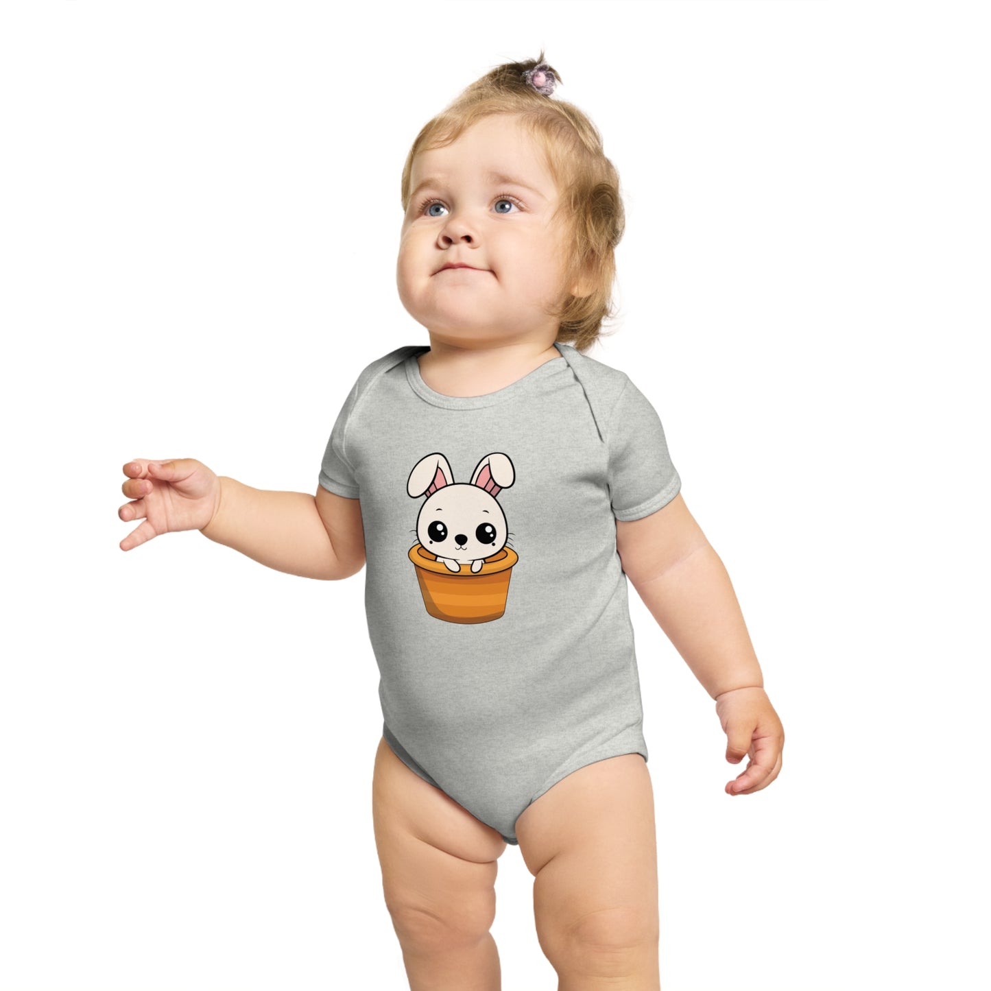 Bunny In A Basket design baby bodysuit