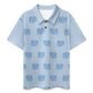 Kids' Cute Elephant Print Polo Shirt – Light Blue