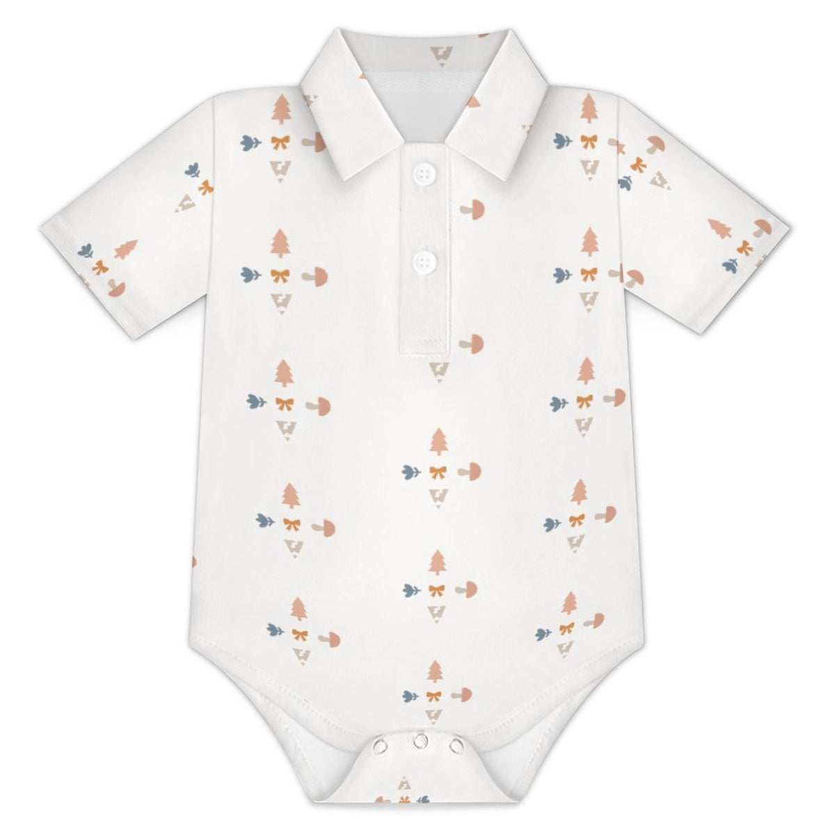 Baby Geometric Print Short Sleeve Polo Romper