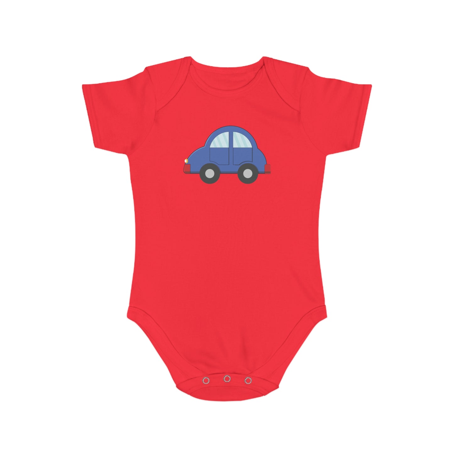 Happy Blue Car design baby bodysuit