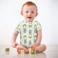 Cute Cotton Baby Bunny & Moon Short Sleeve Romper