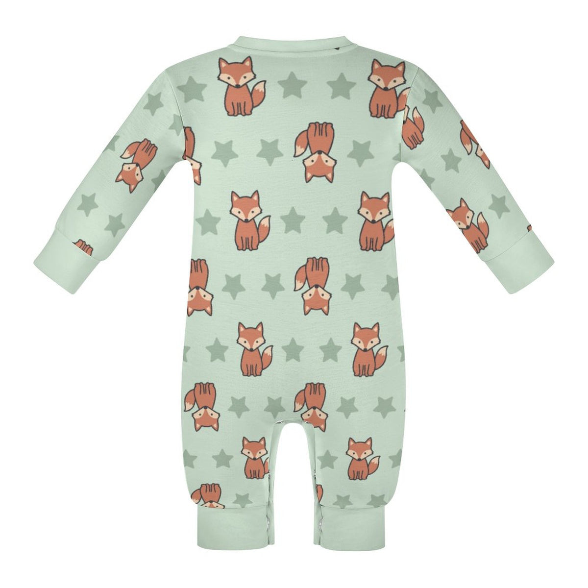 Cute Fox Print Long Sleeve Baby Romper | 180gsm
