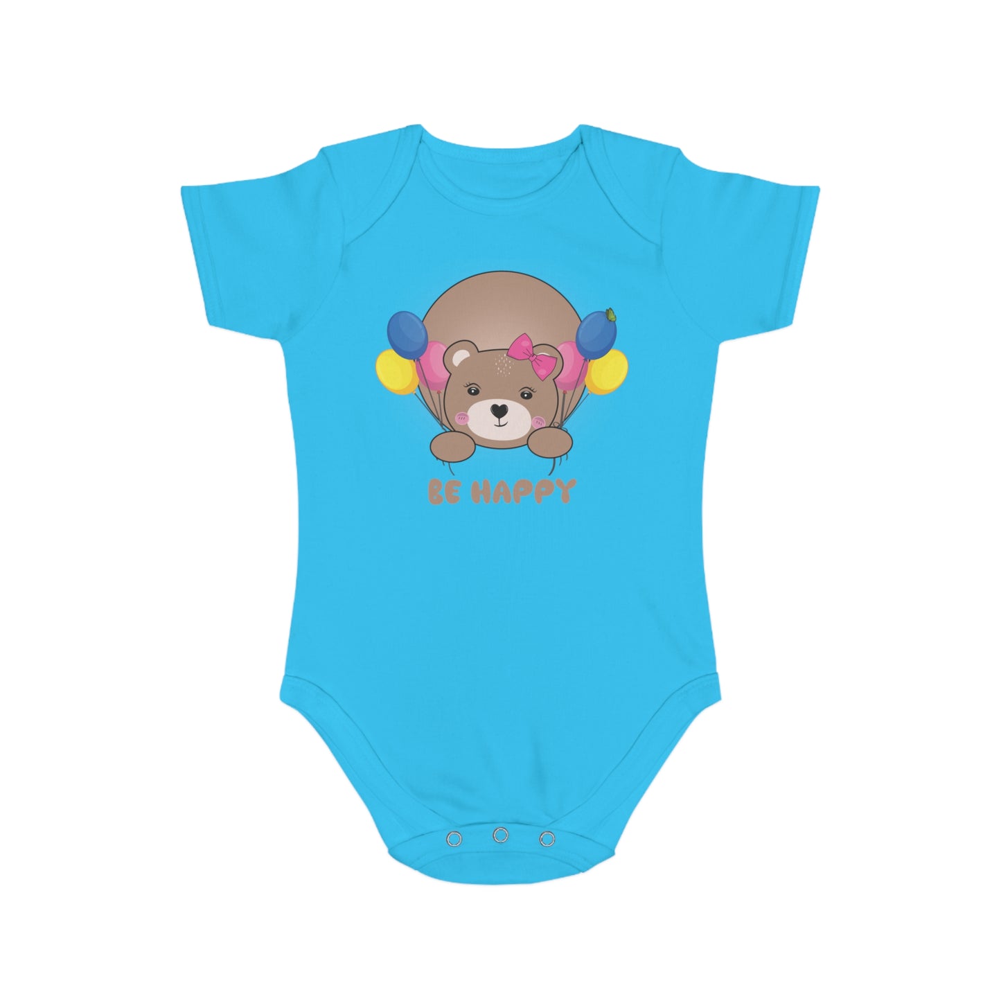 Be Happy Bear design baby bodysuit