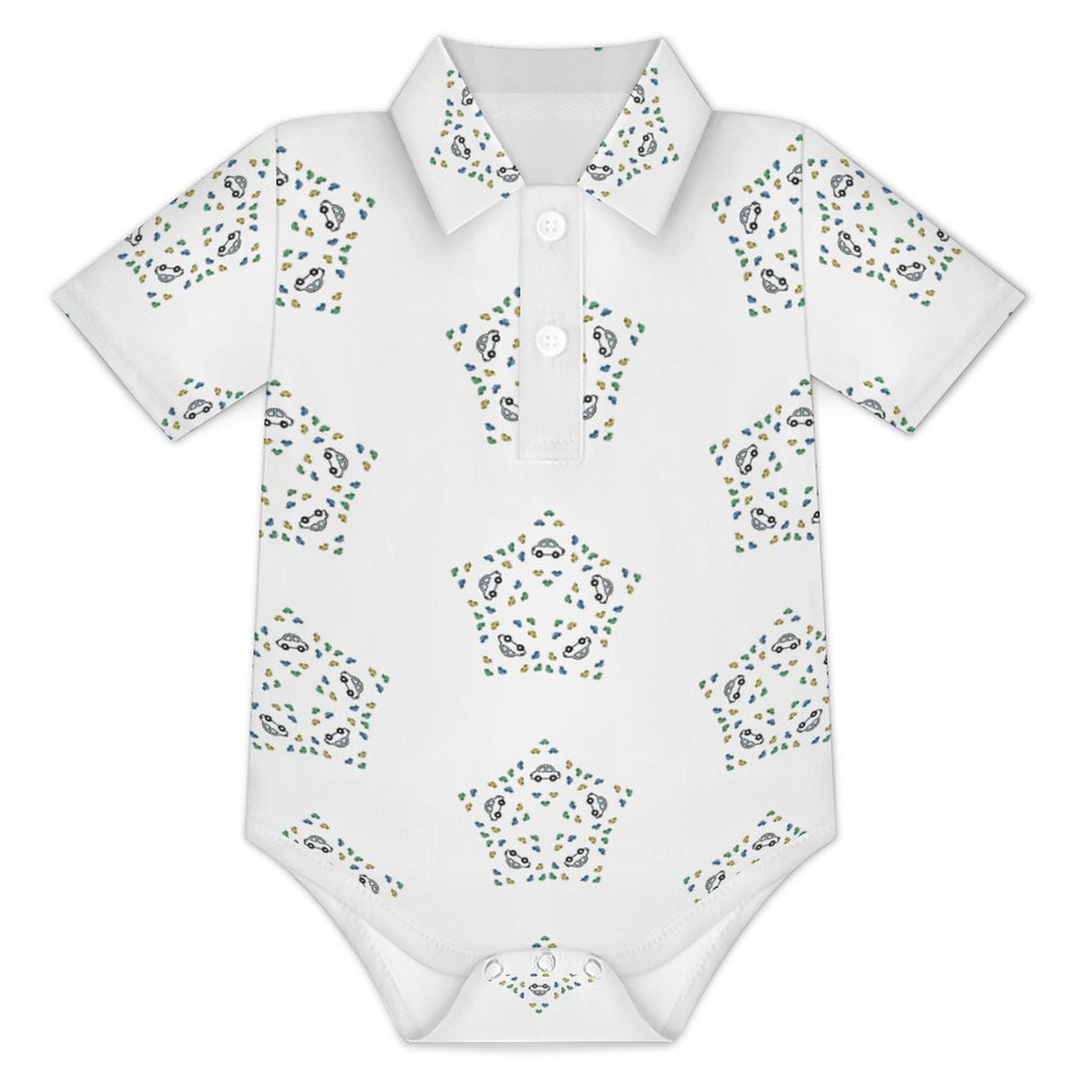 Baby Geometric Star Short Sleeve Polo Romper