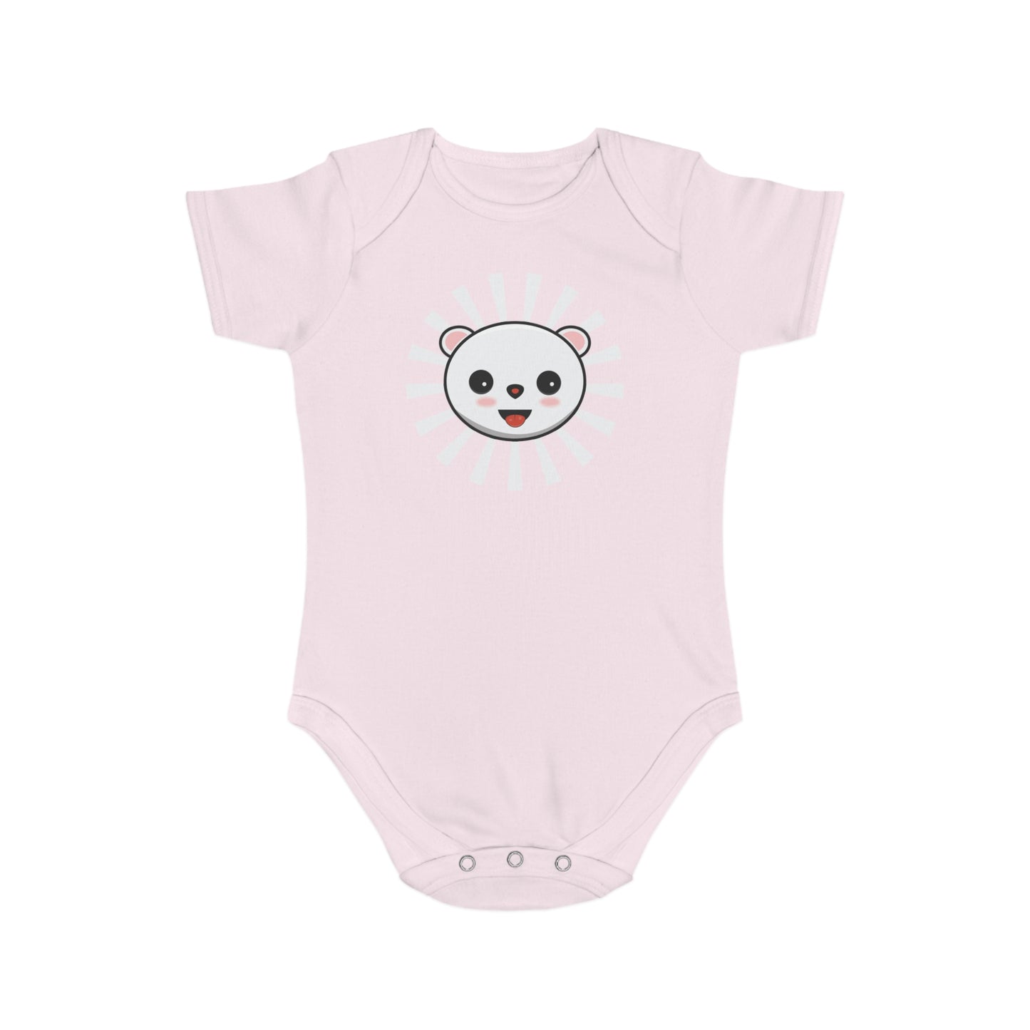 Cute Panda Short Sleeve Baby Bodysuit