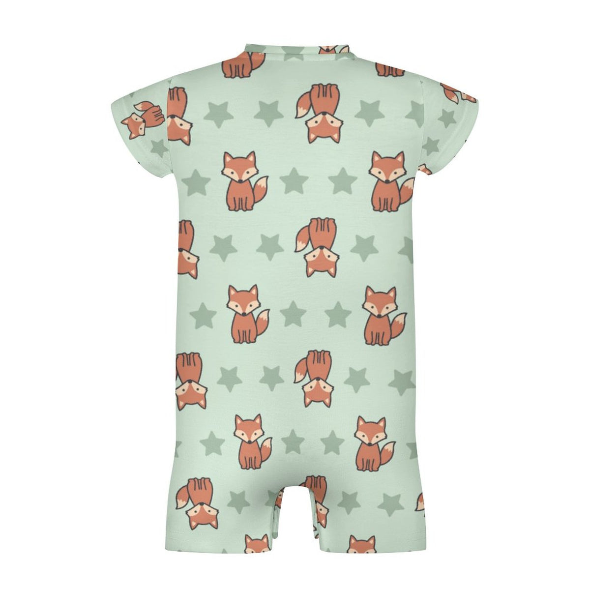 Cute Cotton Baby Fox Print Short Sleeve Romper