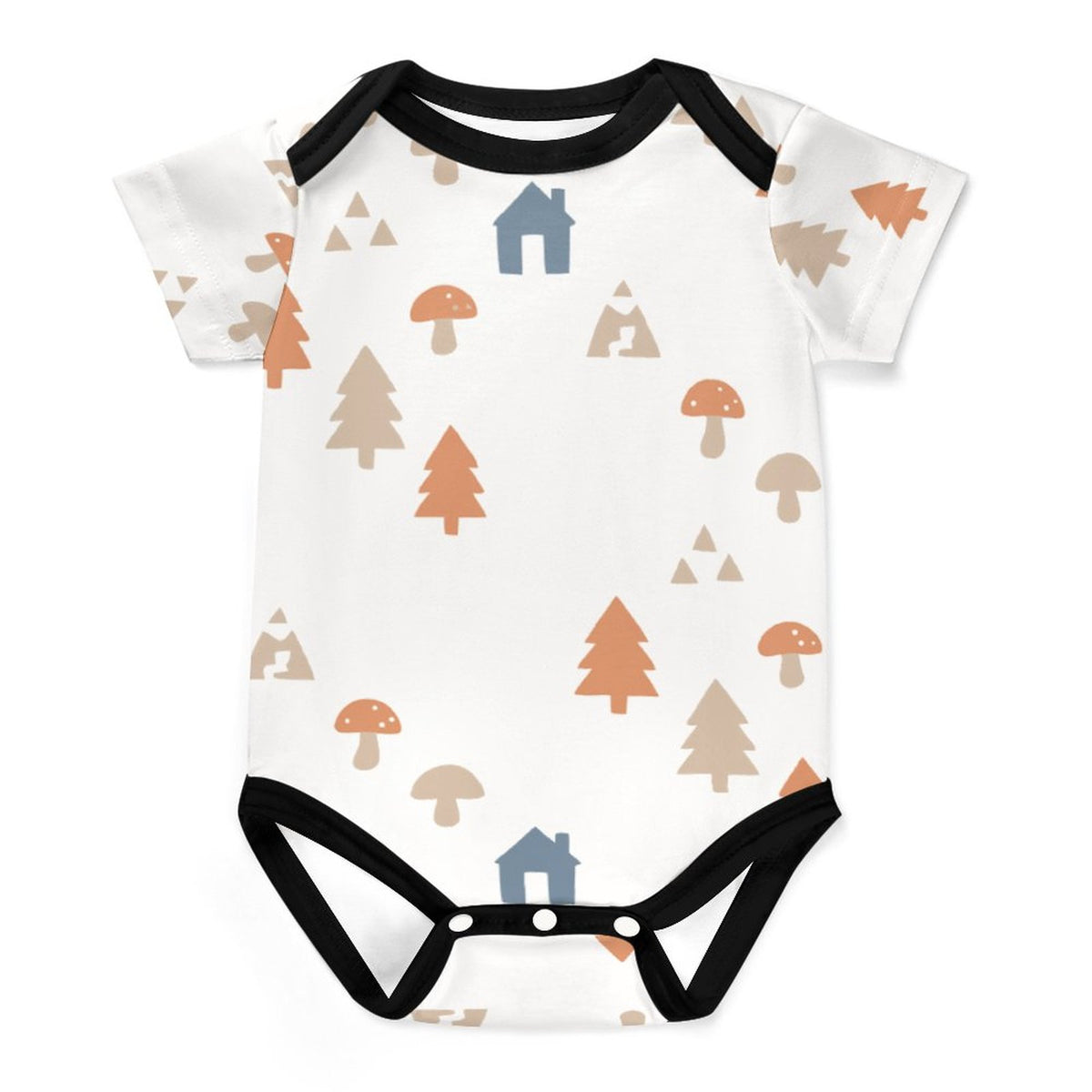 Baby White Forest Pattern Cotton Bodysuit