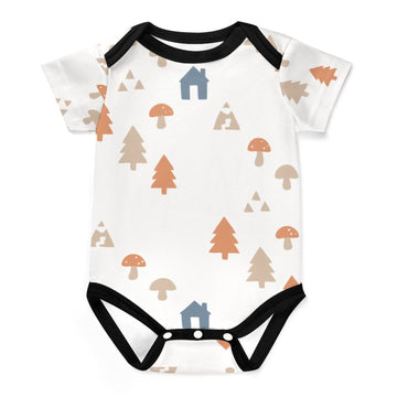 Baby White Forest Pattern Cotton Bodysuit
