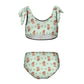 Cute Fox Print Tie-Strap Bikini Set for Girls | Custom AOP