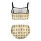 Cute Teddy Bear Girls Two-Piece Swimsuit | Custom AOP