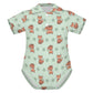 Cute Baby Fox Print Short Sleeve Polo Romper
