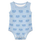 Baby Blue Elephant Print Cotton Sleeveless Romper