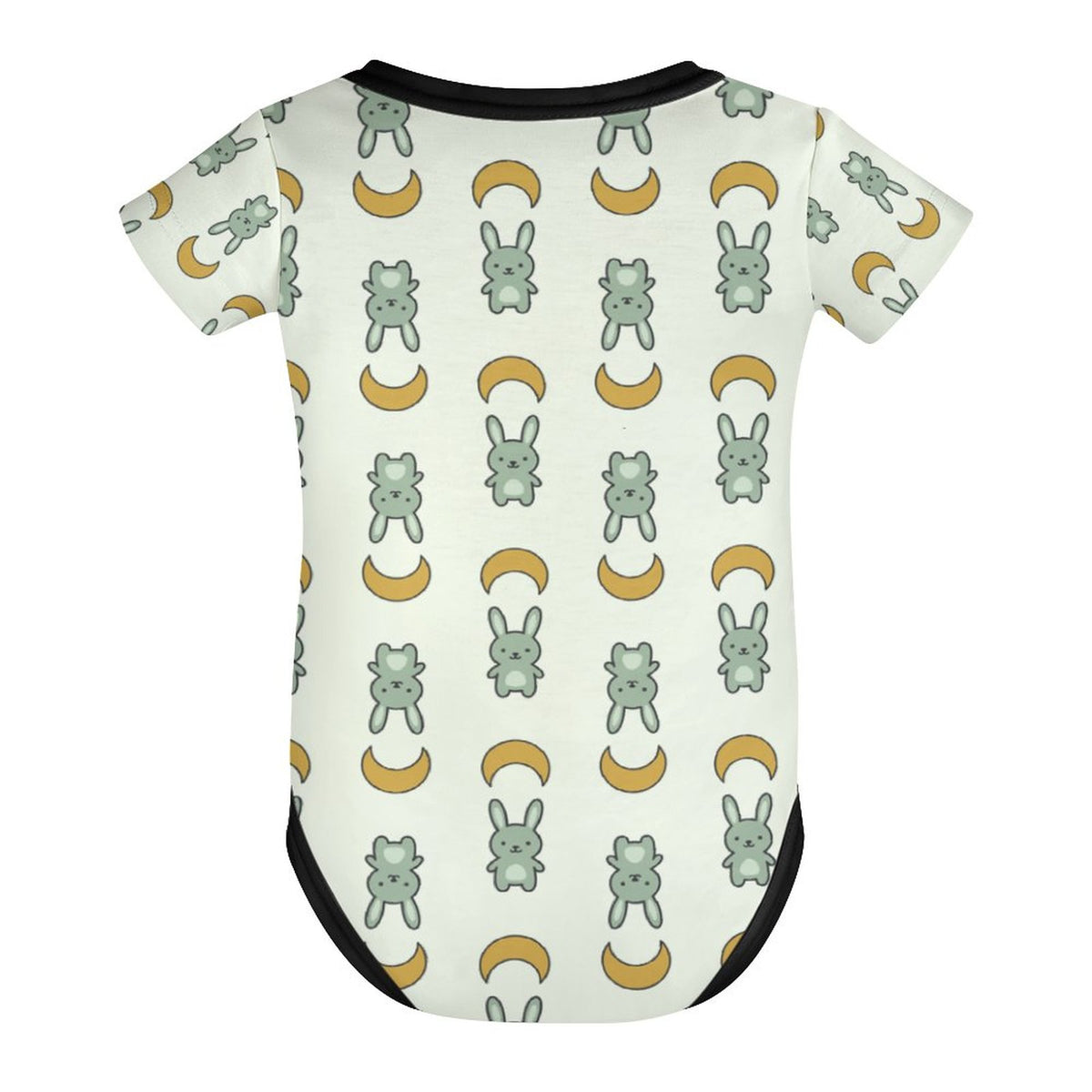 Cute Cotton Baby Bunny & Moon Print Onesie