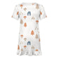 Girls' White Forest Pattern Ruffle Hem Dress