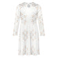 Girls' Geometric Print Long Sleeve A-Line Collar Dress