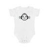 Cute Music-Themed Short Sleeve Baby Bodysuit with Smiley Face