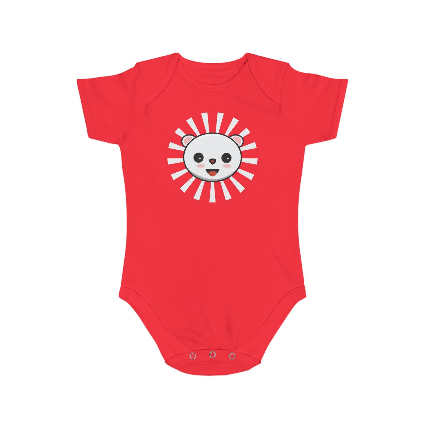 Cute Panda Short Sleeve Baby Bodysuit
