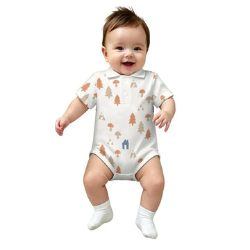 Baby Woodland Print Polo Romper