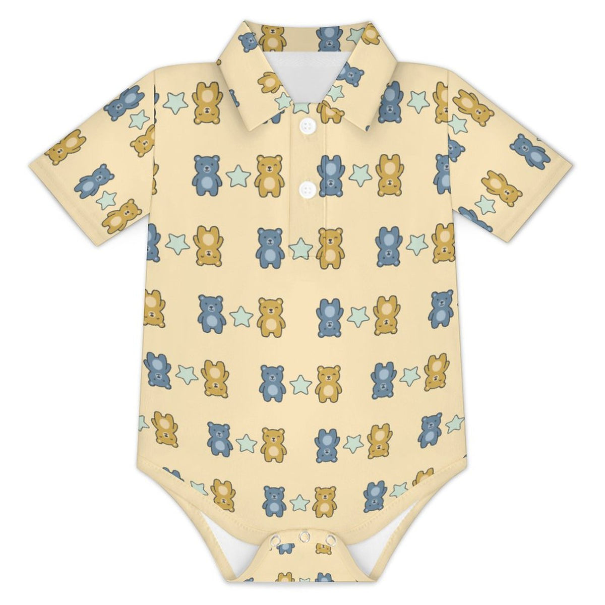 Cute Baby Short Sleeve Collared Polo Romper