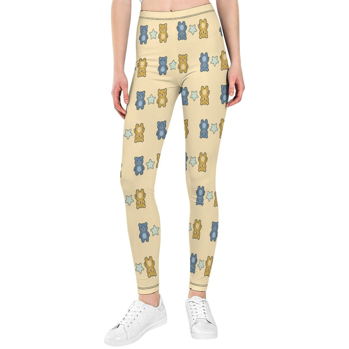 Girls Cute Bear Print Yoga Leggings