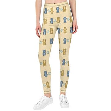 Girls Cute Bear Print Yoga Leggings