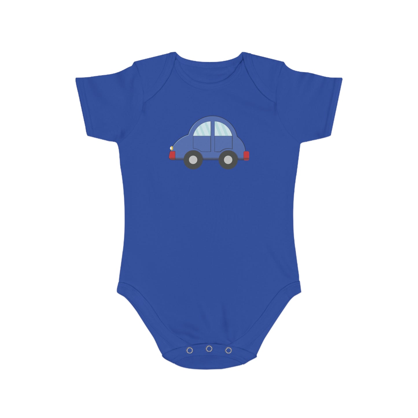Happy Blue Car design baby bodysuit