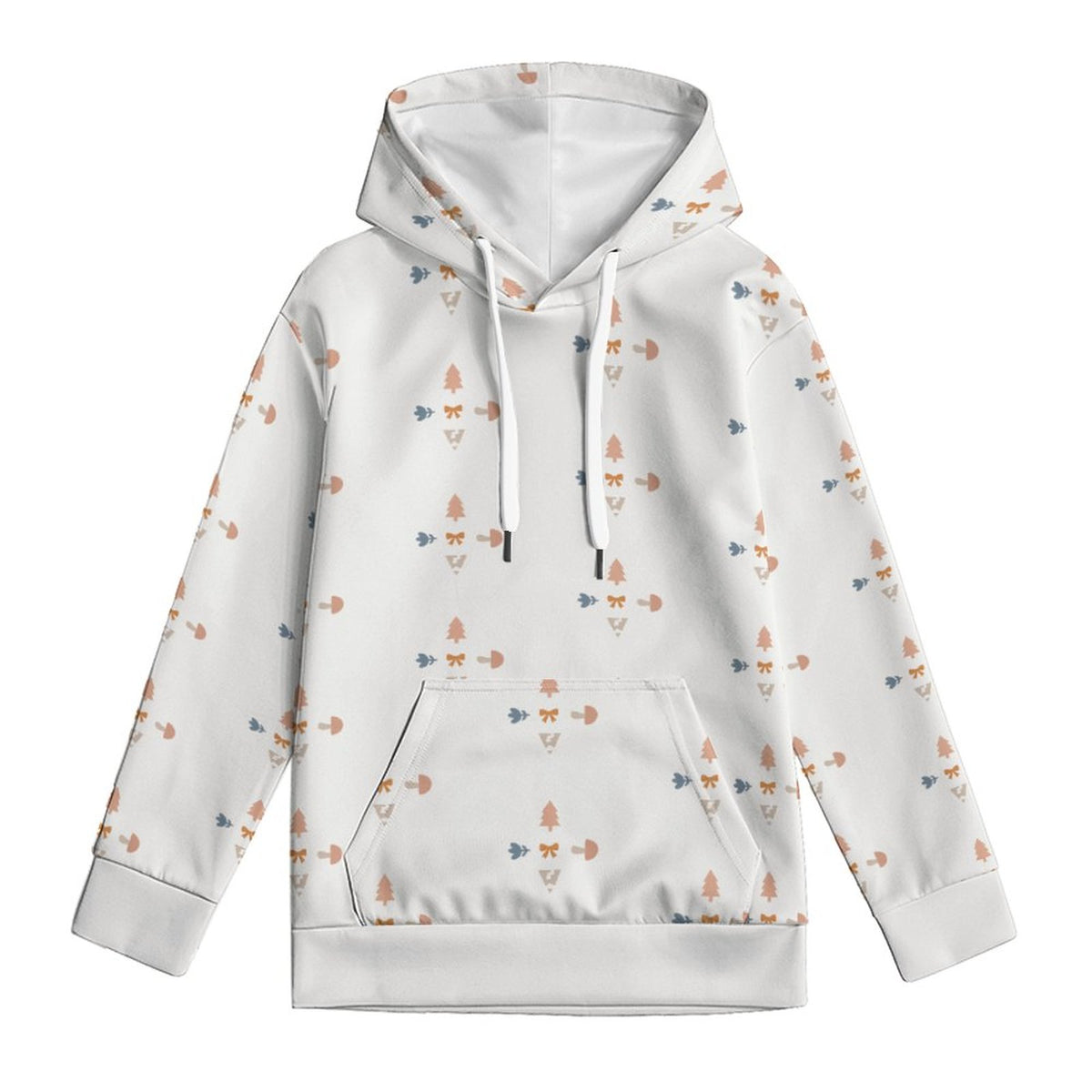 160GSM Kids' White Geometric Patterned Pullover