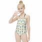Cute Bunny & Moon Halter One-Piece Girls Swimsuit
