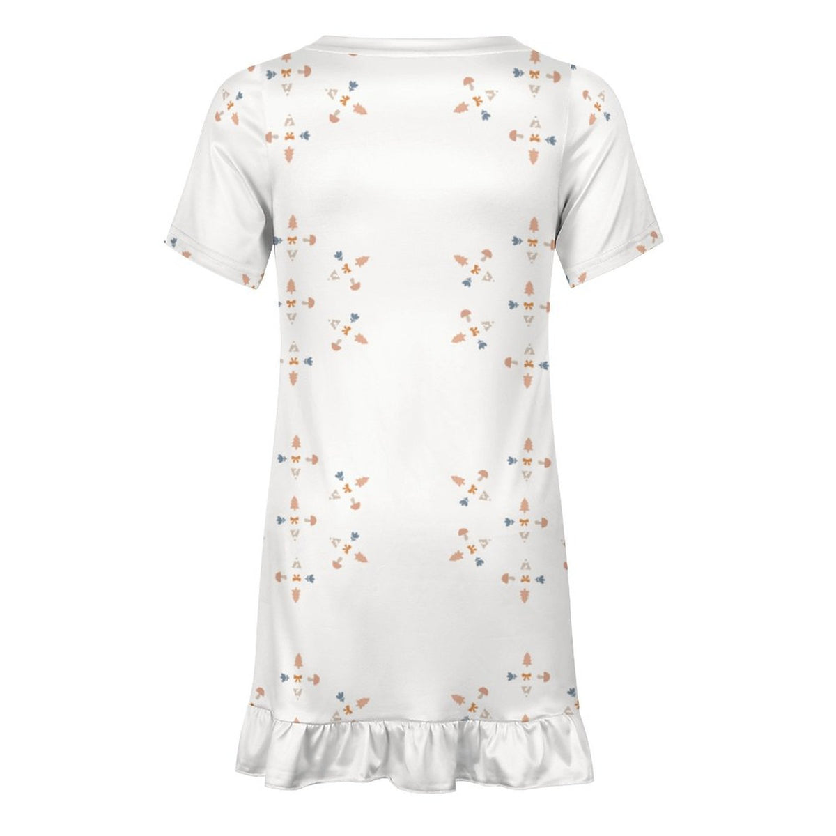Girls' Geometric Print Short Sleeve Ruffled Dress