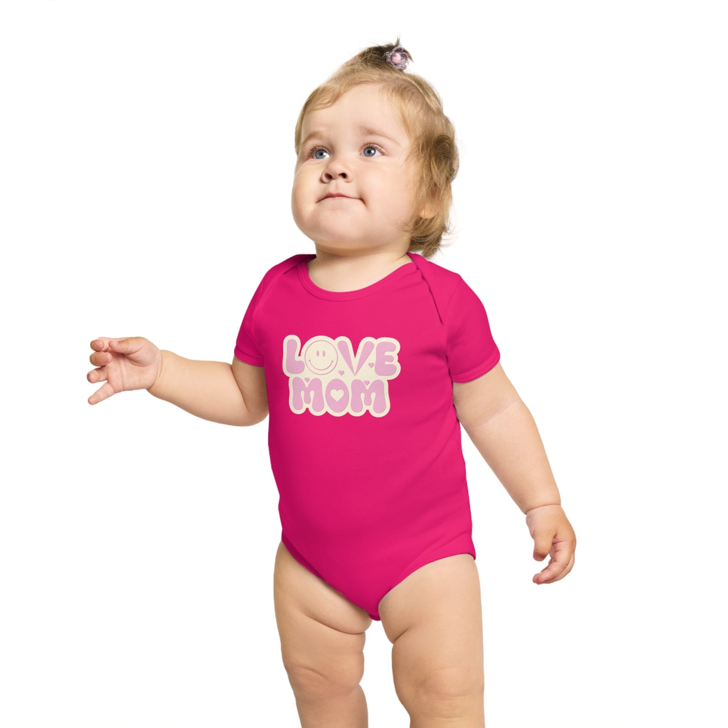 Love You Mom design baby bodysuit 	Love You Mom Baby Bodysuit | Heartfelt Cotton Infant Outfit