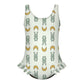 Girls Cute Bunny & Moon Print Ruffle Trim Swimsuit