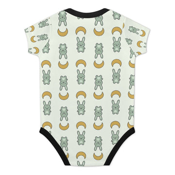 Cute Cotton Baby Bunny & Moon Print Onesie