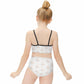 Girls' White Geometric Patterned Two-Piece Swimwear