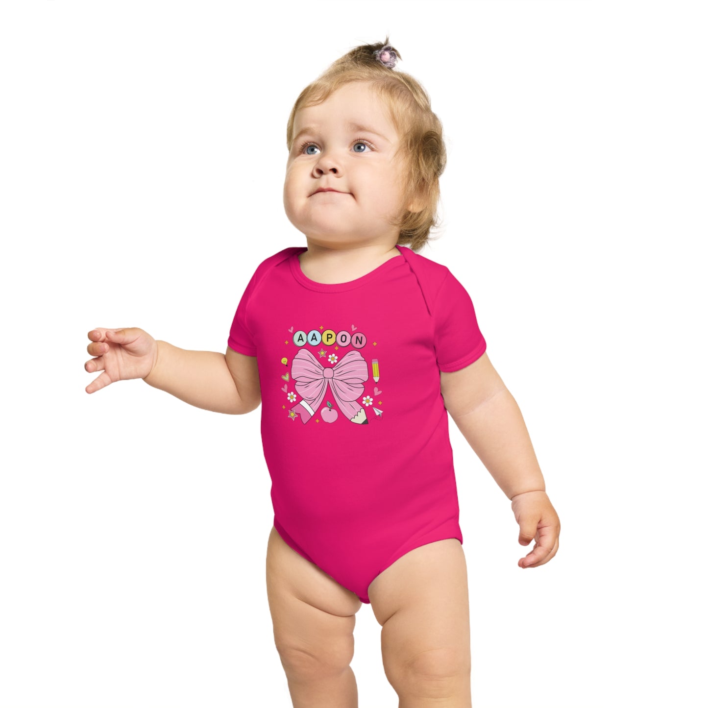 Pink Bow Magic design baby  bodysuit