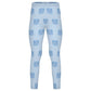 Girls' Blue Geometric Print Yoga Leggings (180GSM)