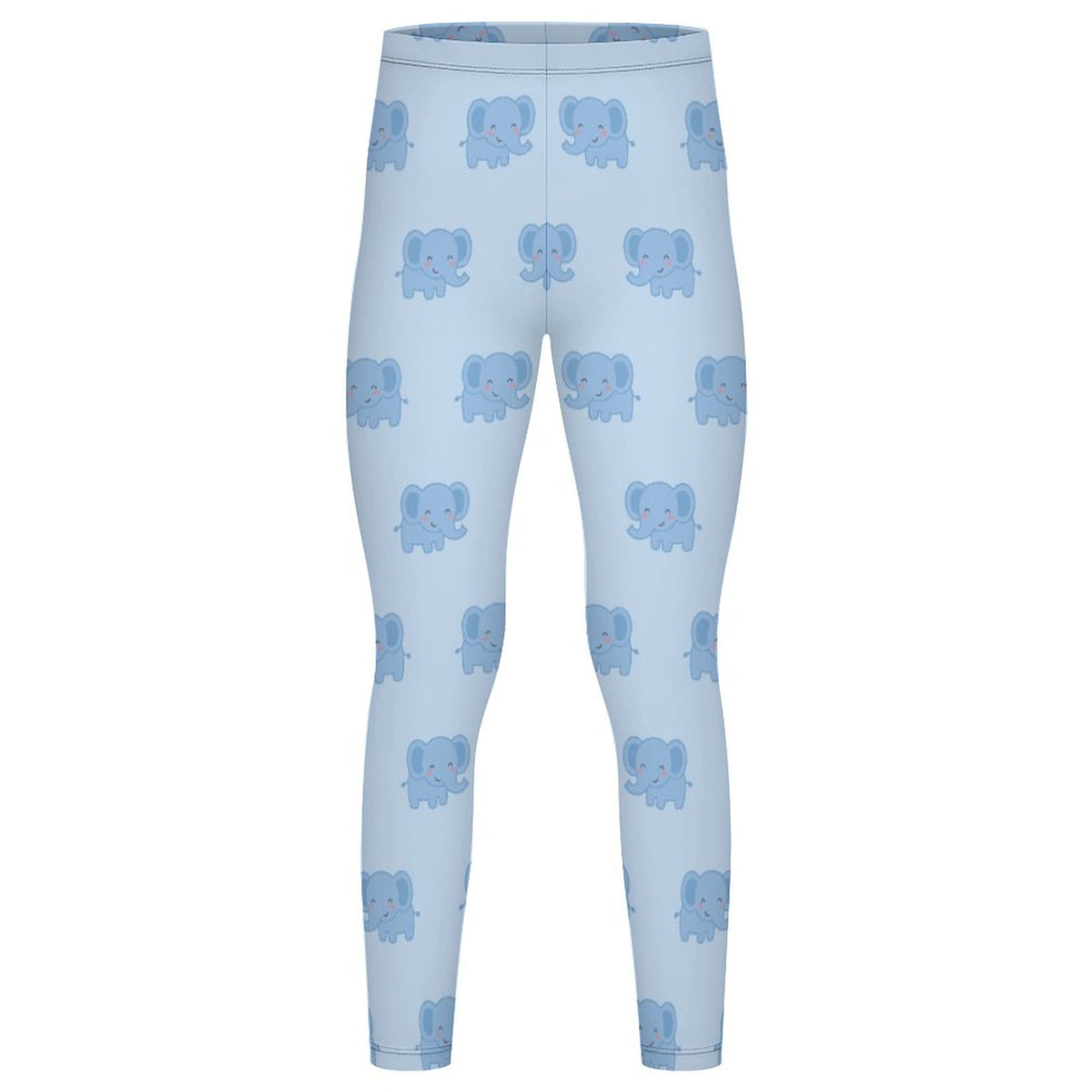 Girls' Blue Geometric Print Yoga Leggings (180GSM)