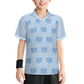 Kids' Blue Elephant Print V-Neck Soccer Jersey