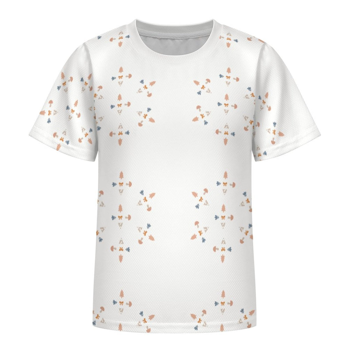 Cute Geometric Motif Short Sleeve Kids' Shirt
