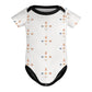 Baby Geometric Motif Short Sleeve Contrast Trim Romper