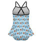 Custom Girls Ruffle Strap Swimsuit | All-Over Print