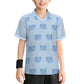 Kids' Blue Elephant Print V-Neck Soccer Jersey