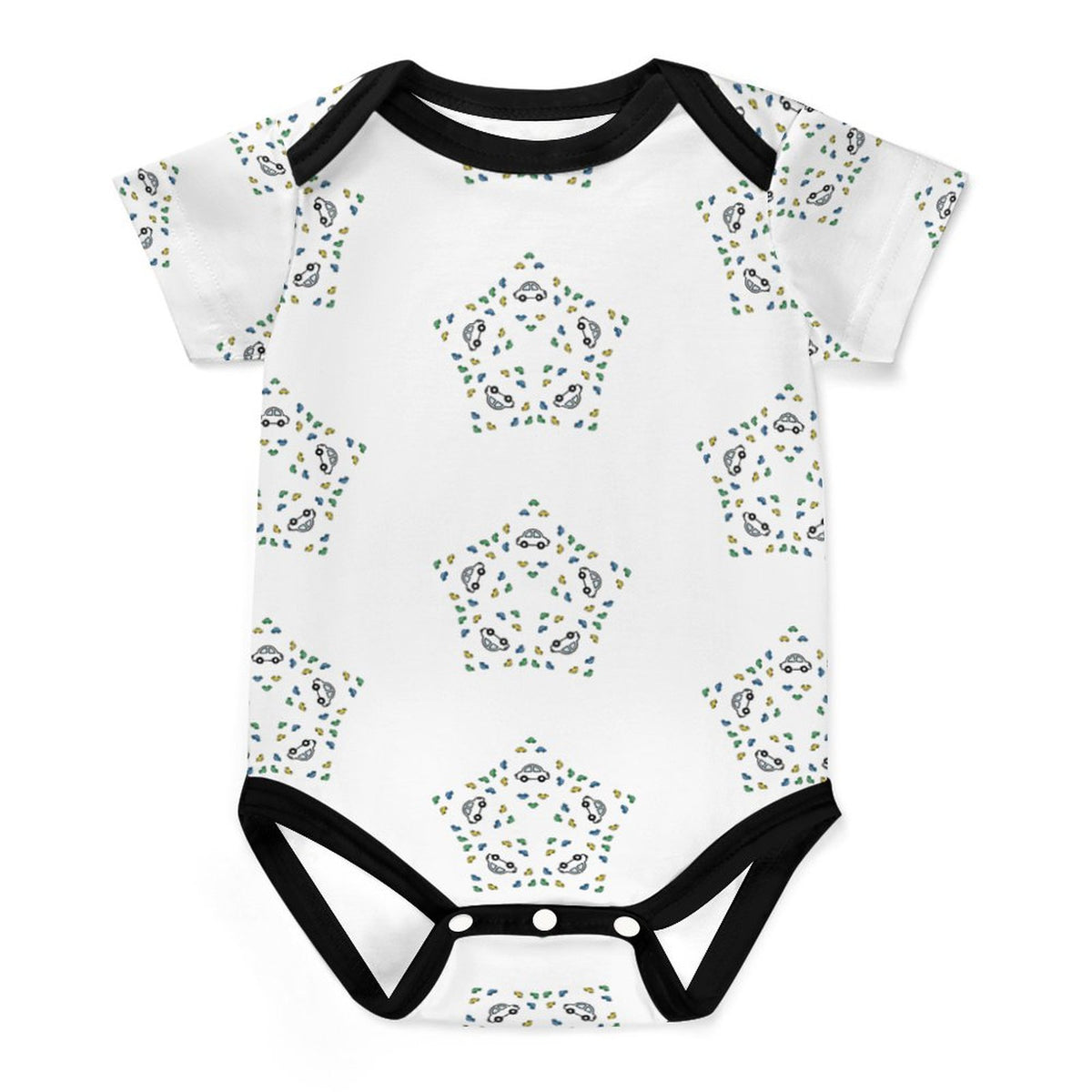 Geometric Star Cotton Short Sleeve Baby Onesie