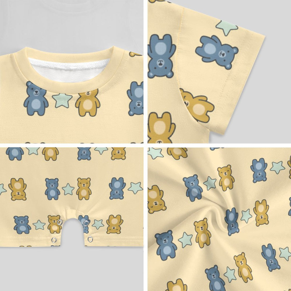 Cute Teddy Bear Short Sleeve Baby Bodysuit | 180gsm