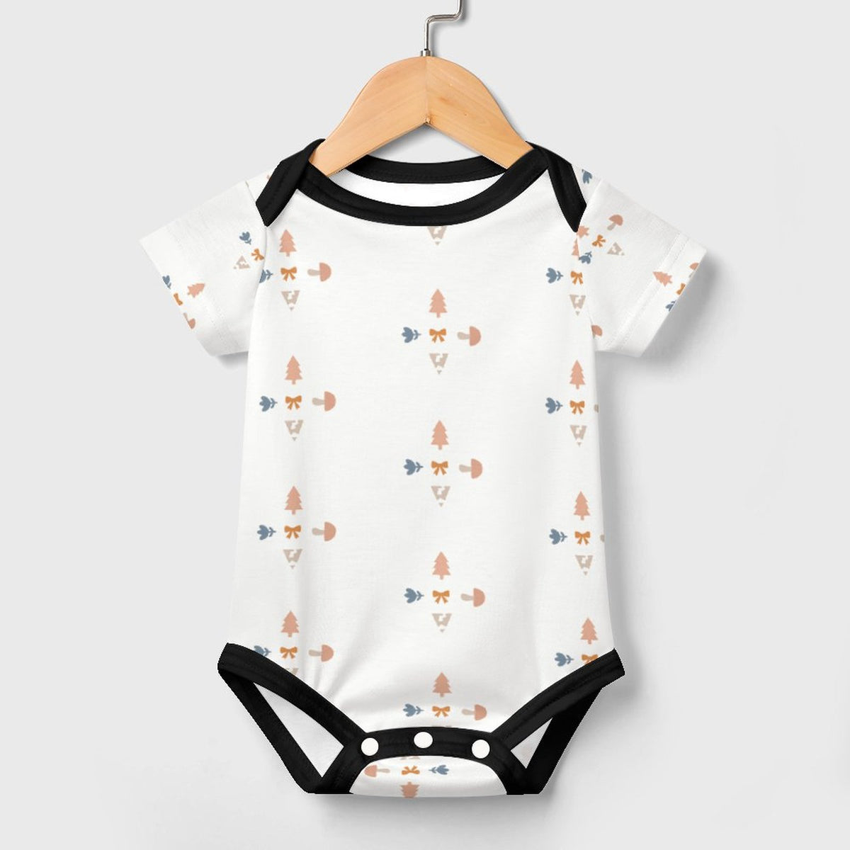 Baby Geometric Print Cotton Short Sleeve Onesie