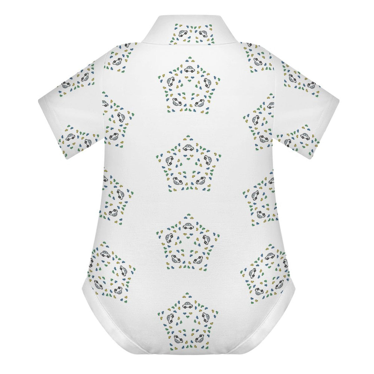 Baby Geometric Star Short Sleeve Polo Romper