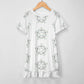 Girls' Geometric Star Ruffle Hem Short Sleeve Dress