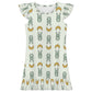 Girls Cute Bunny & Moon Print Ruffle Nightgown